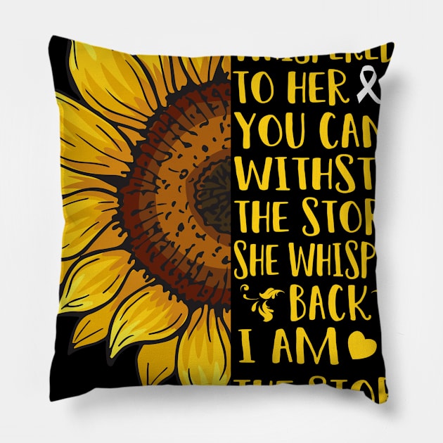 I Am The Storm Lung Cancer Warrior Support Lung Cancer Gifts Pillow by ThePassion99