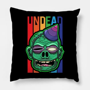 Rainbow Undead Zombie Party | Colorful Halloween Pillow