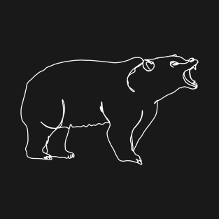 Grizzly Bear One Line Art - Grizzly Bear T-Shirt