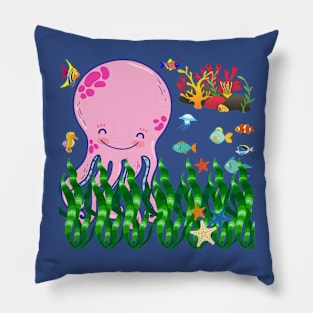 Smiley Octopus Pillow