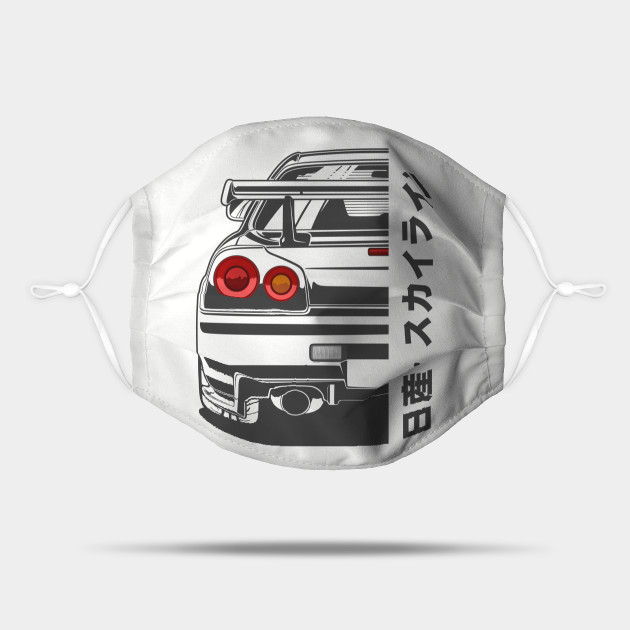 Nissan Skyline Gtr R34 Line Art Illustration Nissan Skyline Mask Teepublic