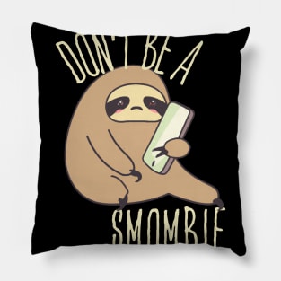 Smombie Sloth, Bored Sloth With Mobile Phone Pillow