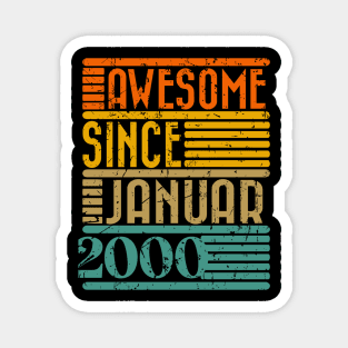 Awesome Since January 2000 24 Years Old 24th Birthday Magnet