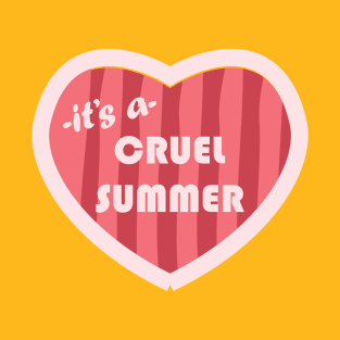 Cruel Summer Pink Heart Retro T-Shirt