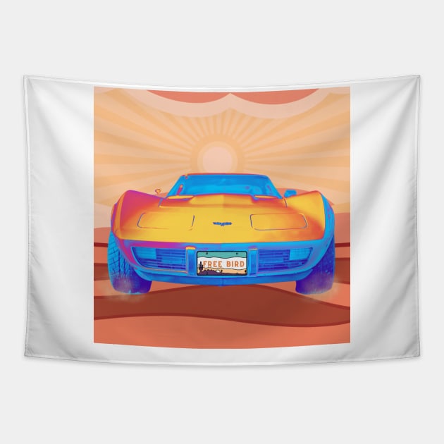 Free Bird Corvette Tapestry by EmoteYourself