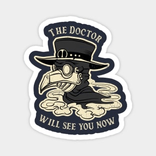 Plague Doctor will see you now Face Mask Vintage Retro Magnet