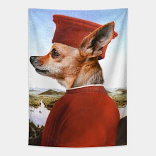 Portrait of a Chihuahua as Federico da Montefeltro - Pet Gift Tapestry