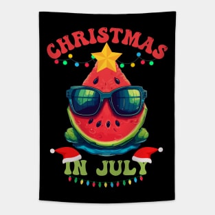 Christmas in July - Watermelon Wearing Sunglasses Tapestry