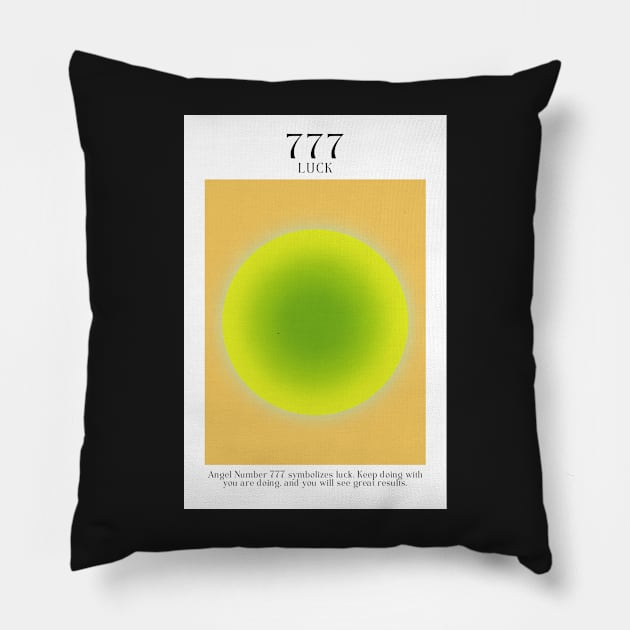 Angel Number 777 Aura Pillow by mystikwhale