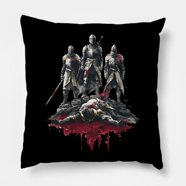 Dark Souls Sinister Secrets Pillow by Skeleton. listening to music