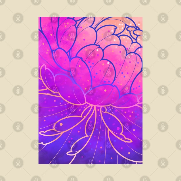 big purple peony flower pattern by weilertsen