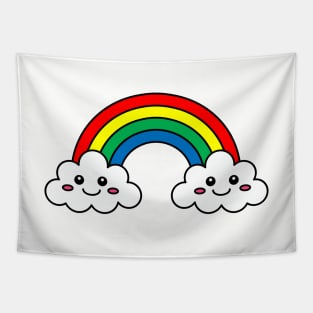 Rainbow And Clouds Tapestry