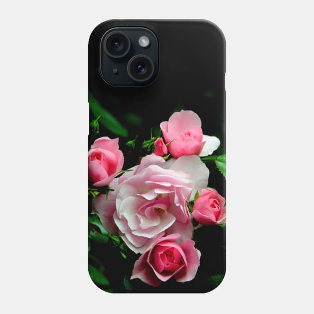 Rose Group, Garden Pink Flowers Macro Photo Phone Case by JonDelorme