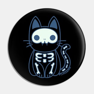 Skeleton kitten Pin