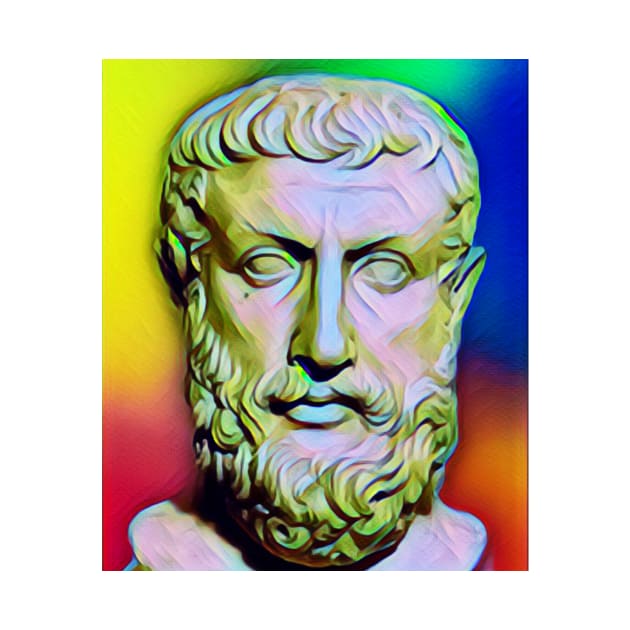 Parmenides of Elea Colourful Portrait | Parmenides of Elea Artwork 6 by JustLit