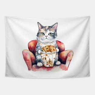 Purr-fect Popcorn Companion Tapestry