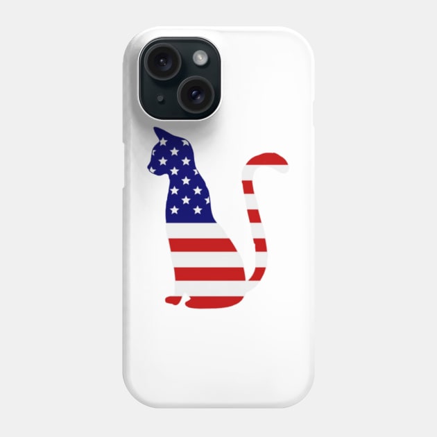 USA Flag CAT Phone Case by O.M design