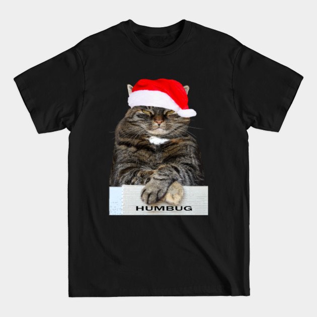 Disover Christmas Cat Humbug with Santa Hat Holiday, TPSSG - Christmas Humbug Cat - T-Shirt