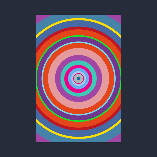 concentric circles colorful vintage 1969s design by oknoki