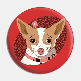 Tan and White Chihuahua Pin