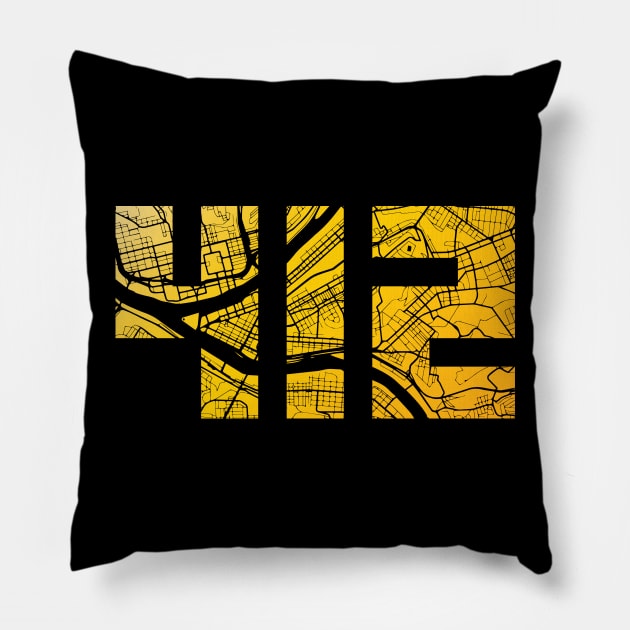 Pittsburgh 412 Map Pillow by polliadesign