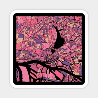 Hamburg Map Pattern in Purple & Pink Magnet