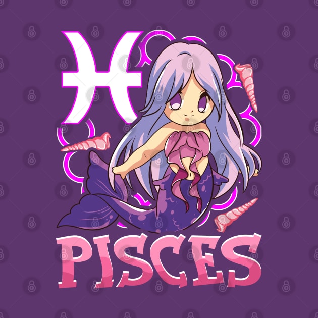 Pisces Manga Kawaii February March Birthday Zodiac by E