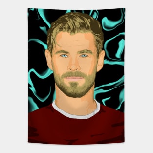 Chris Hemsworth Pop Art Portrait Tapestry