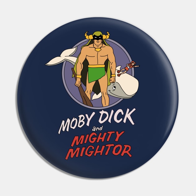 Moby Dick and Mighty Mightor Classic 60s Cartoon Pin by GoneawayGames