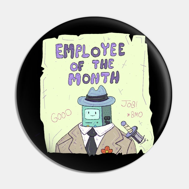 Adventure Time - BMO Employee of the Month Pin by surfinggiraffecomics