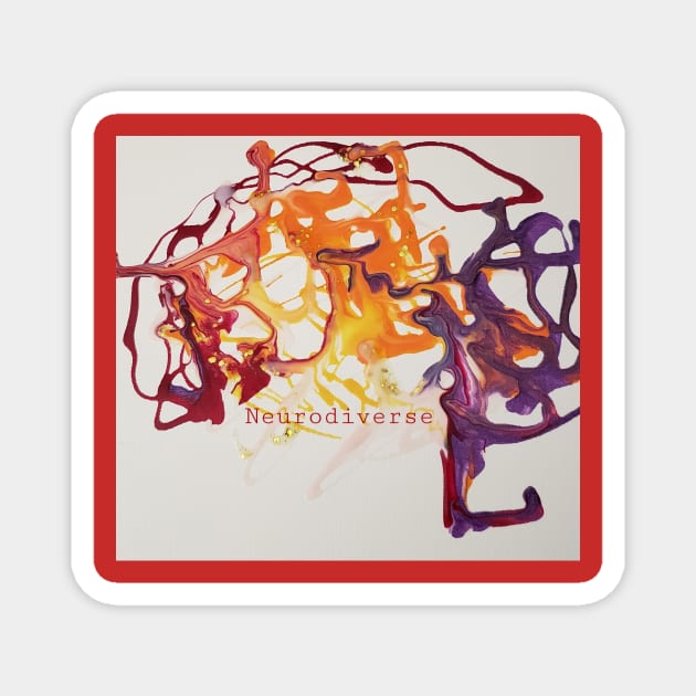 Neurodiverse brain on art Magnet by DancingCreek