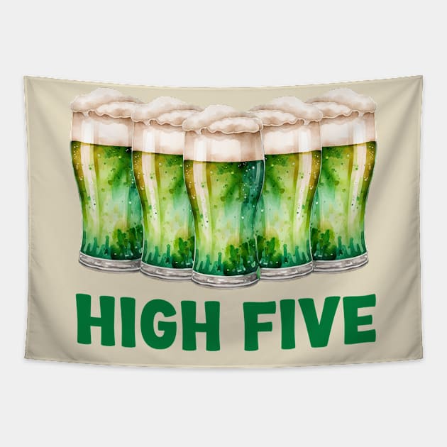 High Five - Funny Irish Beer Drinker Tapestry by Eire