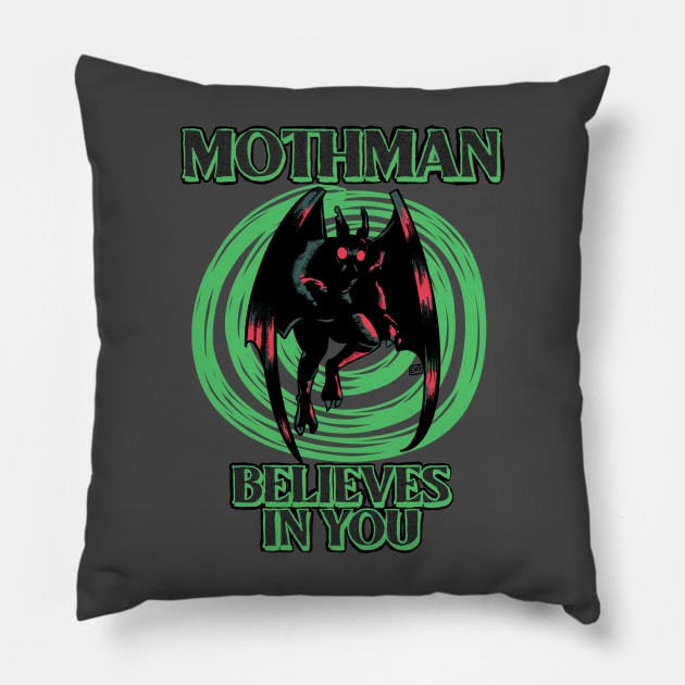 Mothman Believes in You Pillow by TheEND42