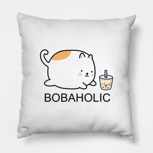 Chubby Bobaholic Cat! Pillow