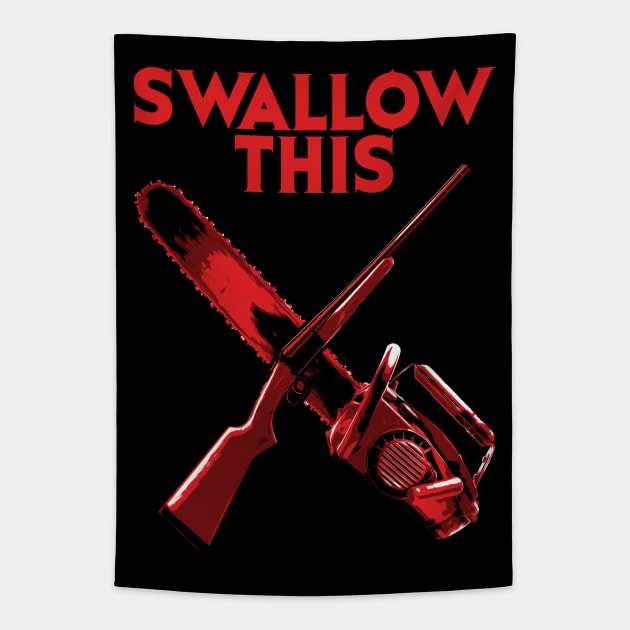 Evil Dead Red Boomstick Tapestry by Power Up Prints