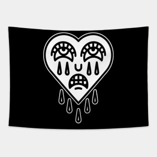 Crying Heart tattoo design Tapestry