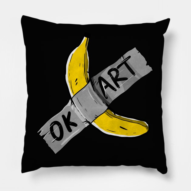 Banana duct tape funny art design Pillow by A Comic Wizard