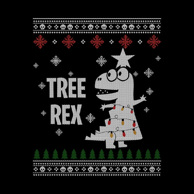 Tree Rex With Christmas Light by TeeWind