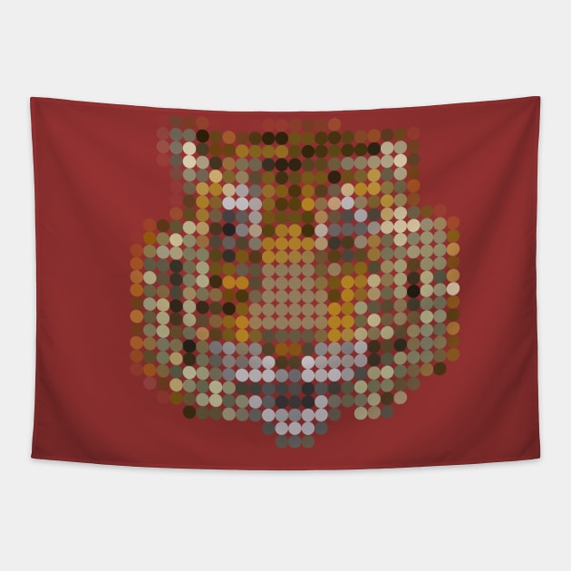 Tiger Face Dots Tapestry by ellenhenryart