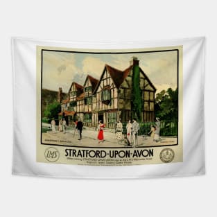 STRATFORD UPON AVON Shakespeare's Birthplace London Midland Scottish Railway Company Advert Tapestry