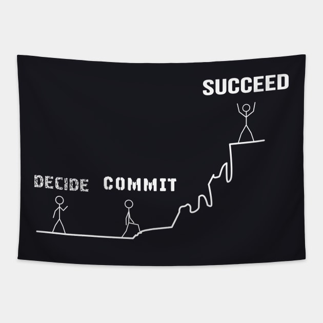 decide commit succeed Motivational Tapestry by MasliankaStepan