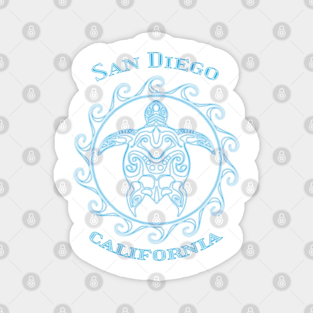 San Diego Tribal Sea Turtle Summer Magnet by macdonaldcreativestudios