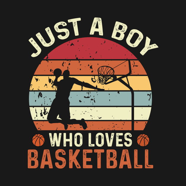 Retro Basketball Lover Boys Basketball Player by PaulAksenov