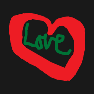 Love T Shirt Red Heart Love Saying #TPArtDecoContest T-Shirt