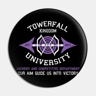 Towerfall Kingdom University (Distressed) Pin