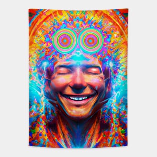 Peaking (3) - Trippy Psychedelic Art Tapestry
