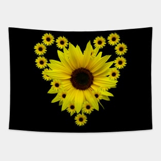 Sunflower heart, sunflowers, heart, bloom Tapestry