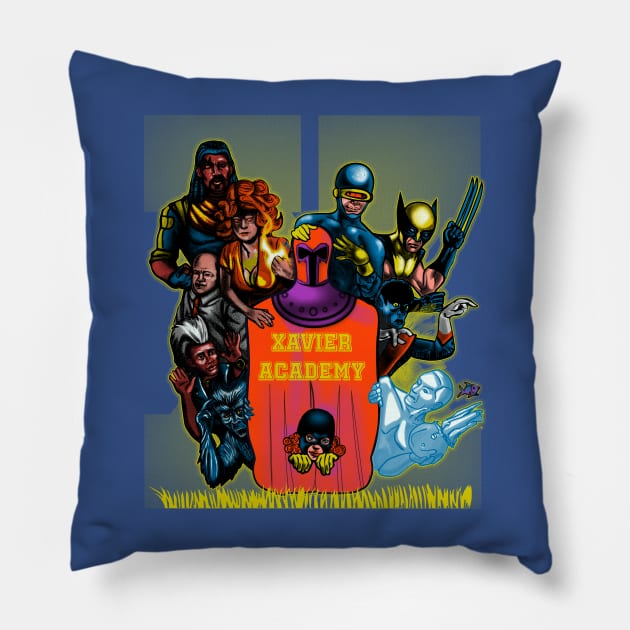 xavier academy Pillow by sambukino