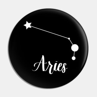 Aries Zodiac Constellation in White Pin