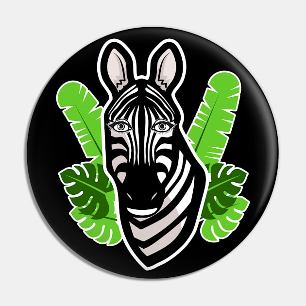 🦓 Zebra Portrait! Kawaii Beautiful African Animal, Zebra Pin by Pixoplanet